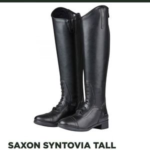 Saxon Syntovia Tall Field boot ladies sz 10 extra wide calf English riding boot